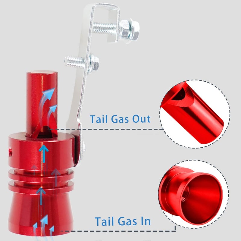 YESHMA Universal Red Universal Turbo Sound Whistle Muffler Pipe Sounder Simulator Tailpipe Noise Sound Enhancer Compatible with Motorcycle, Truck, Cars, Dirt Bike and Scooter(XL 1 Pack) - Image 4